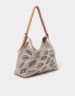 Natural fabric metallic Hobo Summer bag