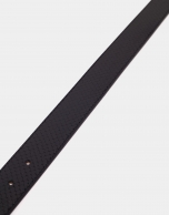 Black leather belt with jewel buckle