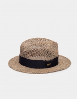 Rattan hat with black ribbon