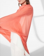 Pastel orange silk shawl