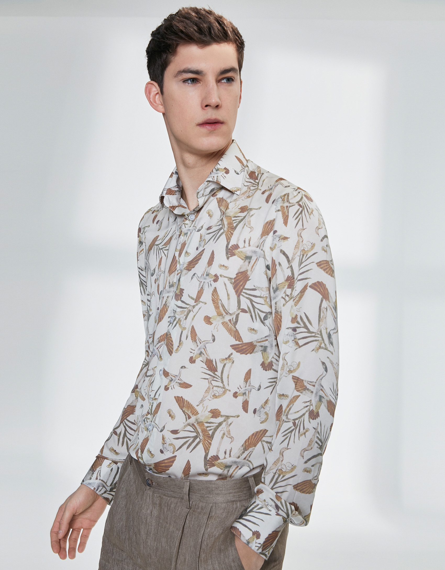 Shirt with bird print