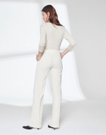 Pantalón traje blanco marfil