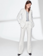 White linen pants suit