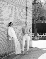 White linen pants suit