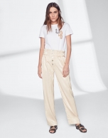 Vanilla silk straight pants 