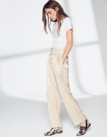 Vanilla silk straight pants 