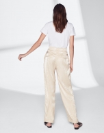 Vanilla silk straight pants 