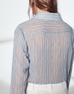 Pastel blue striped men's shirt