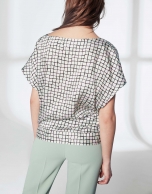 Pastel checked loose top