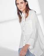 Camisa oversize lino marfil