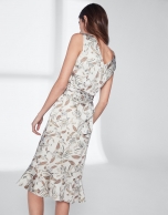 Dress with geese print and flounce