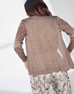 Sandy-colored knit jacket