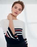 Blue, white and red sailor sweater