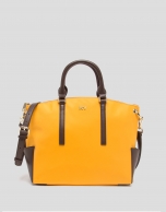 Mustard midi Candem leather shopping bag