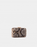 Snakeskin print box bag