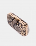 Snakeskin print box bag