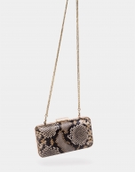 Snakeskin print box bag