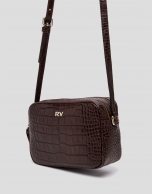 Brown alligator Taylor shoulder bag