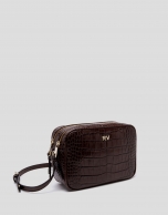 Brown alligator Taylor shoulder bag