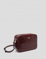 Burgundy alligator Taylor shoulder bag