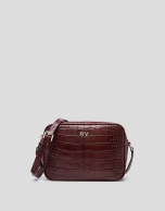 Burgundy alligator Taylor shoulder bag