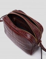 Burgundy alligator Taylor shoulder bag