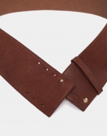 Brown leather wide belt