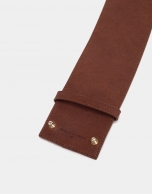 Brown leather wide belt