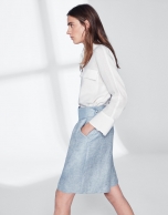 Blue linen bermudas