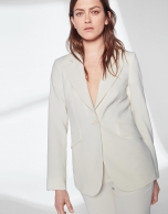 Ivory white sport jacket with one button