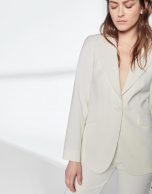 Ivory white sport jacket with one button