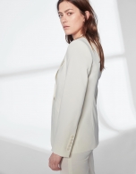 Ivory white sport jacket with one button