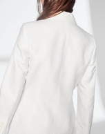 White linen double-breasted sport jacket