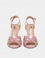 Pink leather sandals with heels