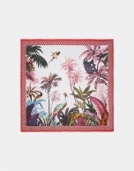 Tropical print silk scarf