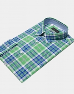 Camisa sport cuadros verdes/azul