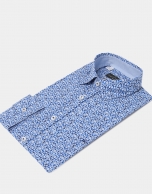 Blue small floral sport shirt