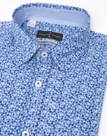 Camisa sport flores pequeñas azules