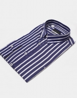 Camisa raya ancha azul y blanco