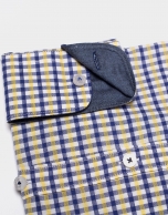 Camisa cuadros marino/amarillo