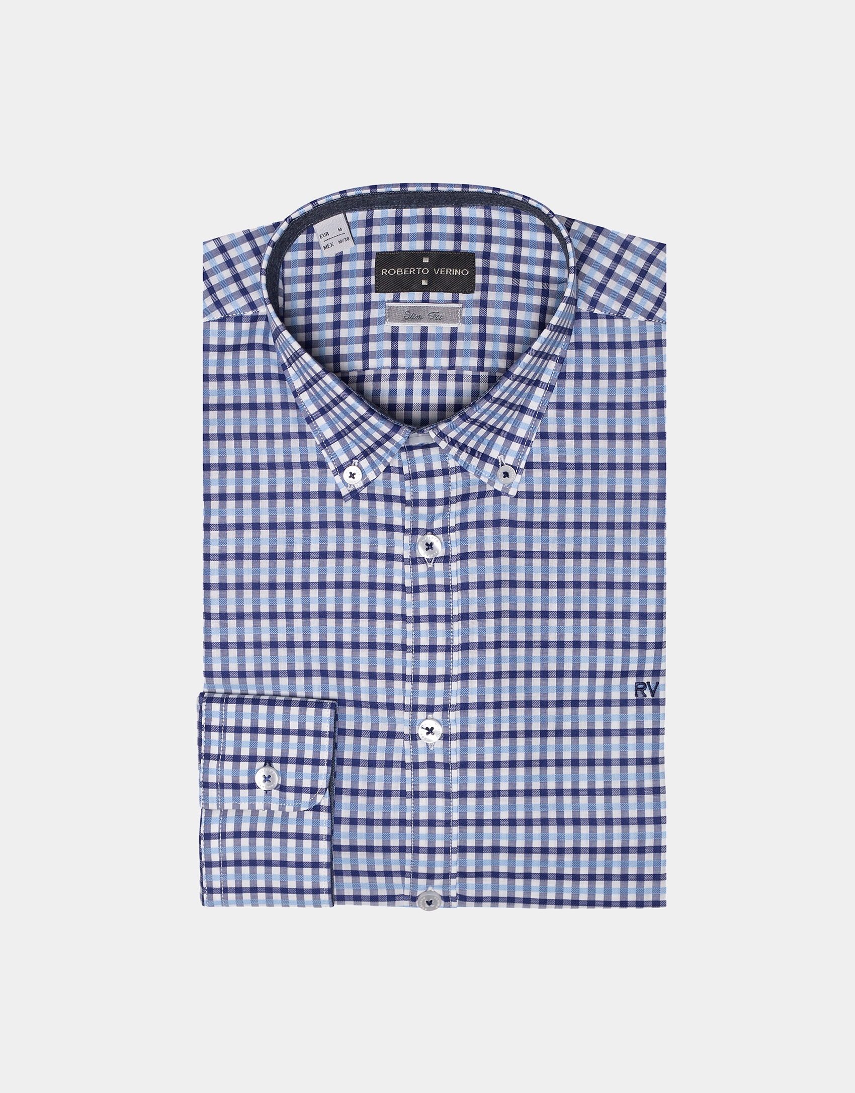 Camisa cuadros marino/celeste