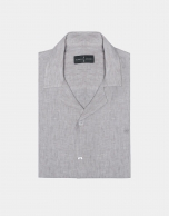 Camisa guayabera lino gris