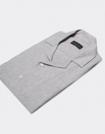 Grey linen Guayabera