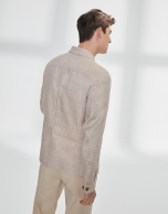 Sandy-colored linen Safari jacket