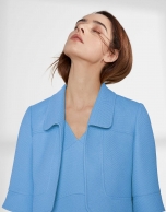 Blue piqué bolero jacket