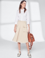 Sandy colored midi culottes 