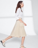 Sandy colored midi culottes 