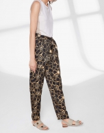 Geometric print flowing pants