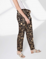 Geometric print flowing pants