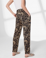 Geometric print flowing pants